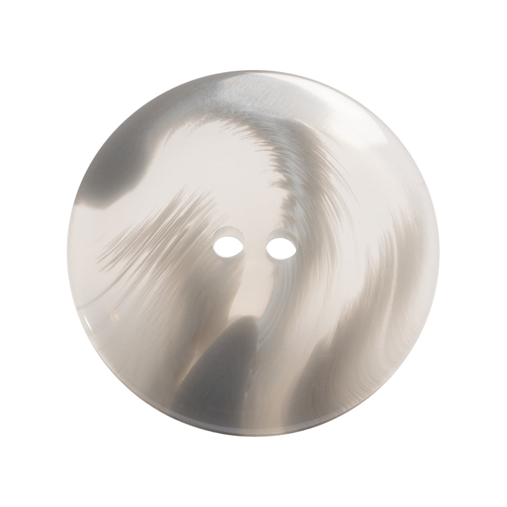 Gray and Clear Swirled Saucer Shaped Plastic 2-Hole Button - 44L/28mm Detail