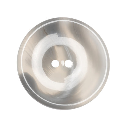 Gray and Clear Swirled Saucer Shaped Plastic 2-Hole Button - 44L/28mm