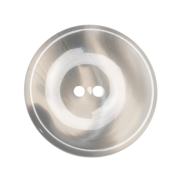 Gray and Clear Swirled Saucer Shaped Plastic 2-Hole Button - 44L/28mm