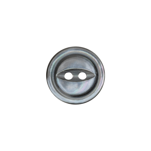 Smoke Iridescent Fisheye 2-Hole Mother of Pearl Button - 24L/15mm