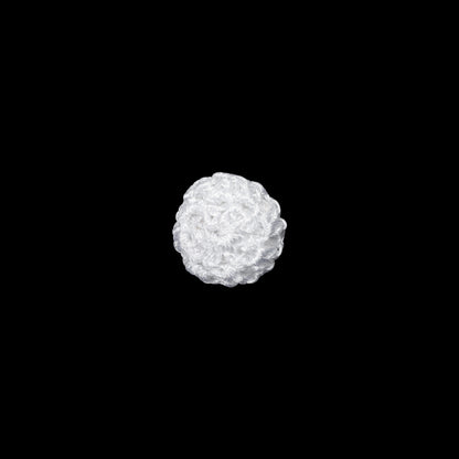 Optic White Crochet Fabric Covered Shank Back Button - 16L/10mm