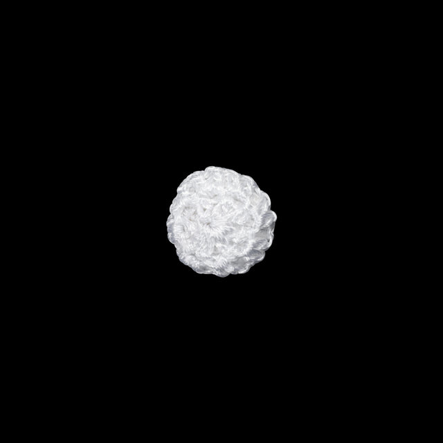 Optic White Crochet Fabric Covered Shank Back Button - 16L/10mm