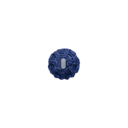 Matte Blue Crochet Fabric Covered Shank Back Button - 16L/10mm Detail