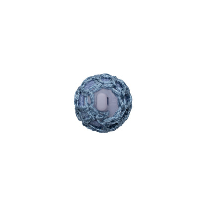 French Blue Crochet Fabric Covered Shank Back Button - 18L/11.5mm Detail
