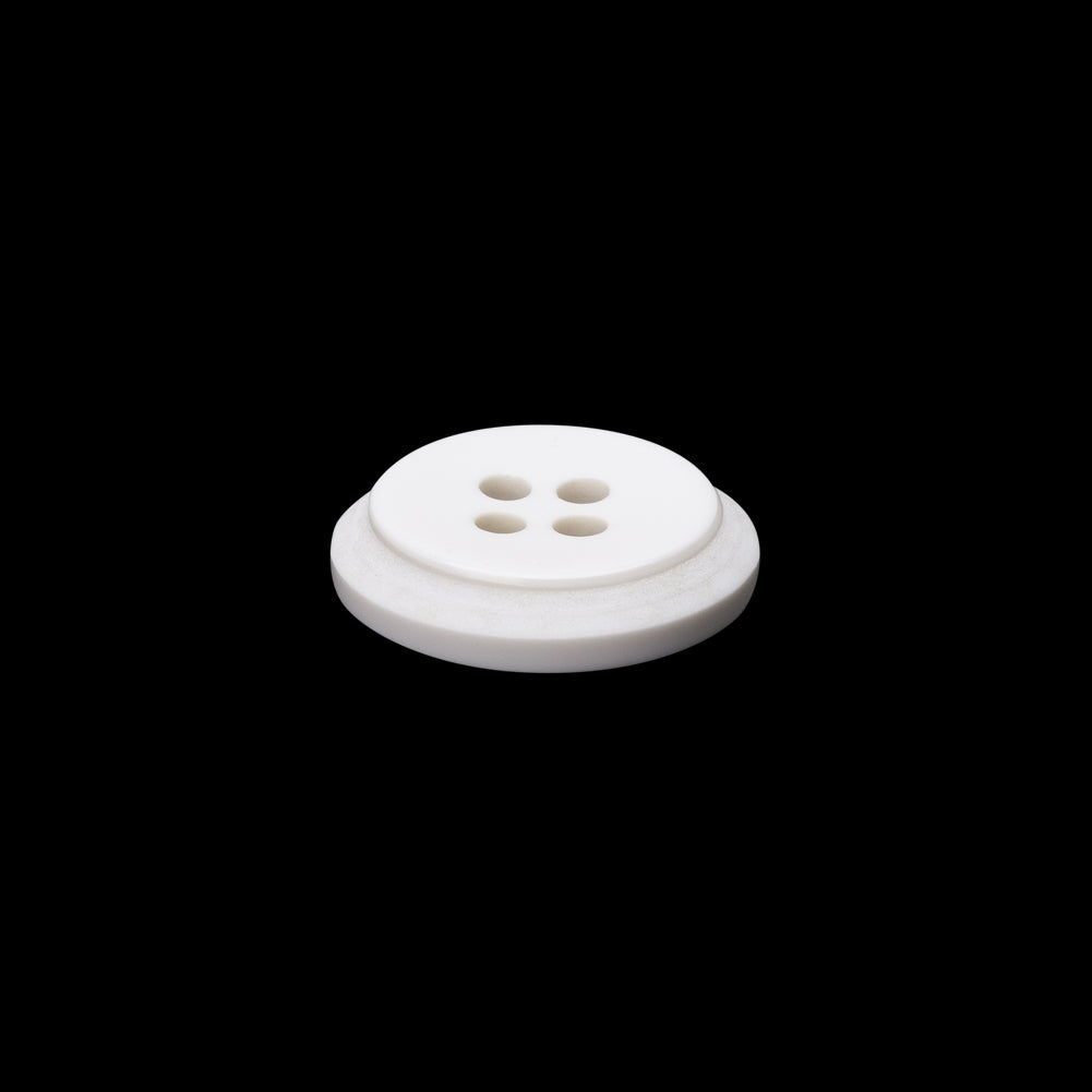 Pale Gray Raised Center Plastic 4-Hole Button - 24L/15mm Folded