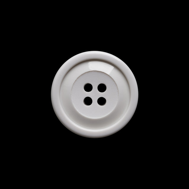Pale Gray Raised Center and Rim Plastic 4-Hole Button - 32L/20mm