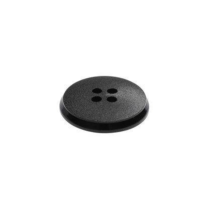 Plastic 4-Hole Button - Matte Black Glossy Rim - 28L/18mm Folded
