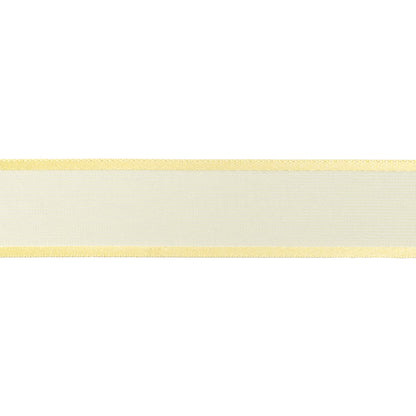 Sheer Ribbon with Double Faced Satin Edges - 1" - Yellow