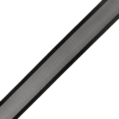 Sheer Ribbon with Double Faced Satin Edges - 0.75" - Black