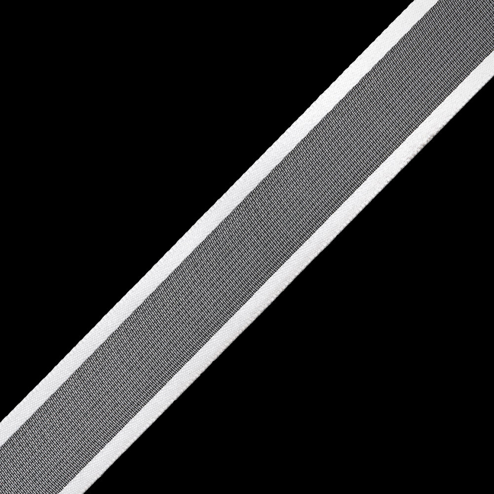 Sheer Ribbon with Double Faced Satin Edges - 0.75" - White - Folded
