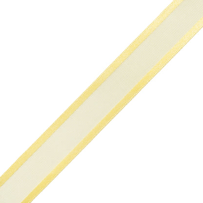 Sheer Ribbon with Double Faced Satin Edges - 0.75" - Yellow