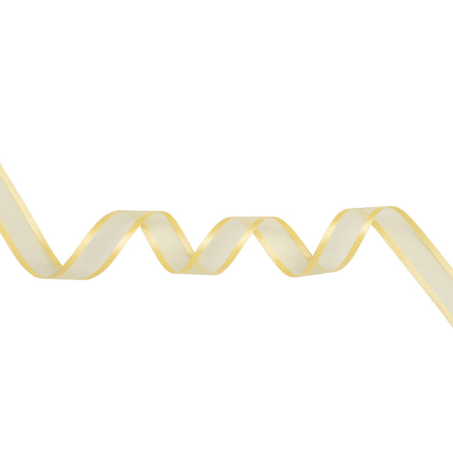 Sheer Ribbon with Double Faced Satin Edges - 0.75" - Yellow