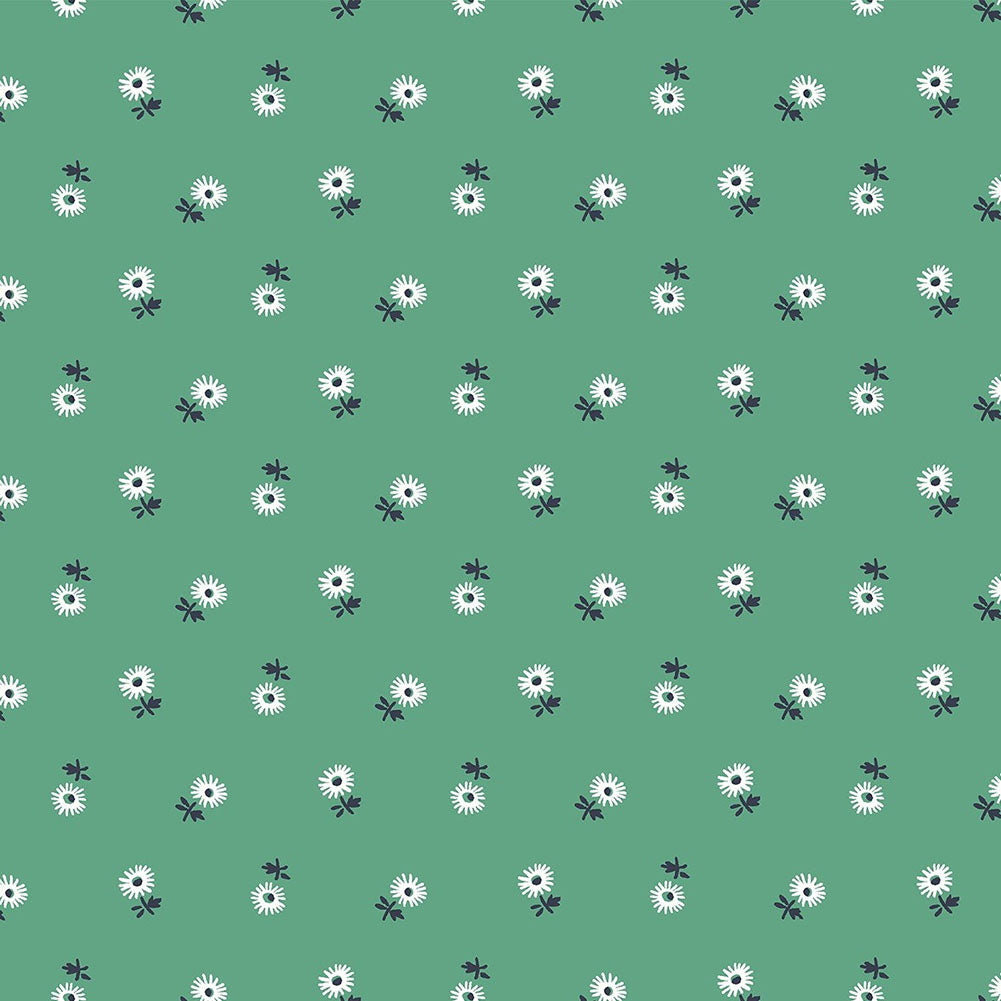 Liberty Art Fabrics Green Sunshine Daisy Lasenby Quilting Cotton