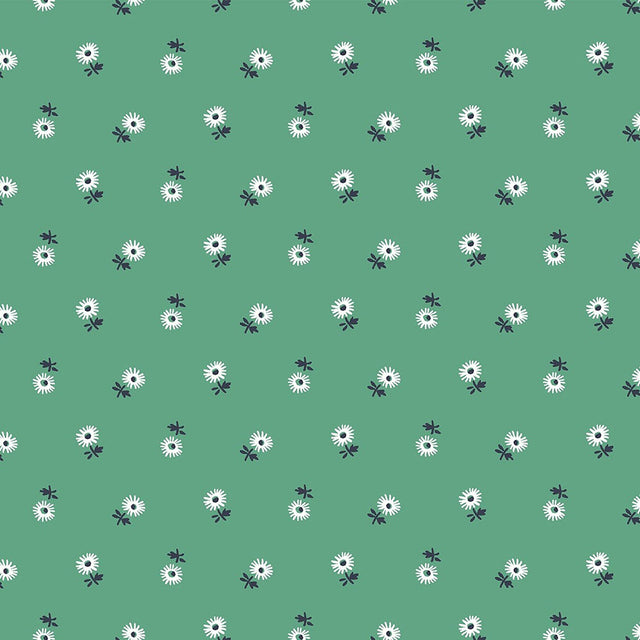 Liberty Art Fabrics Green Sunshine Daisy Lasenby Quilting Cotton