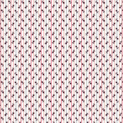 Liberty Art Fabrics Red Millefleur Stripe Lasenby Quilting Cotton