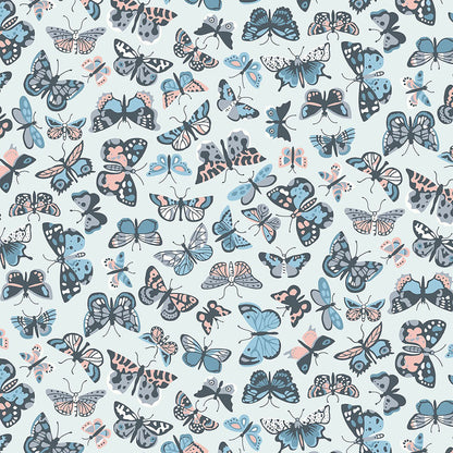 Liberty Art Fabrics Muted Blue Kaleidoscope Sky Lasenby Quilting Cotton