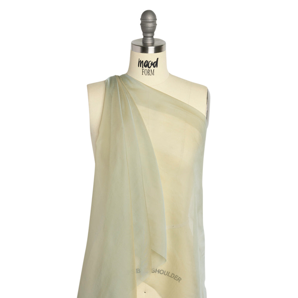 Chiffon-Like Silk Voile - Gray and Tan Iridescent - Adelaide Collection - Drape