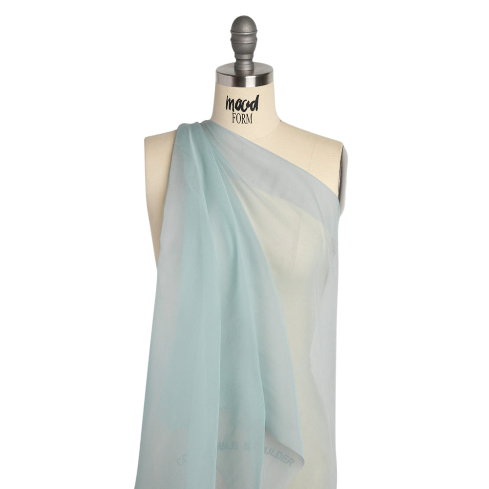 Chiffon-Like Silk Voile - Blue Gray - Adelaide Collection - Drape