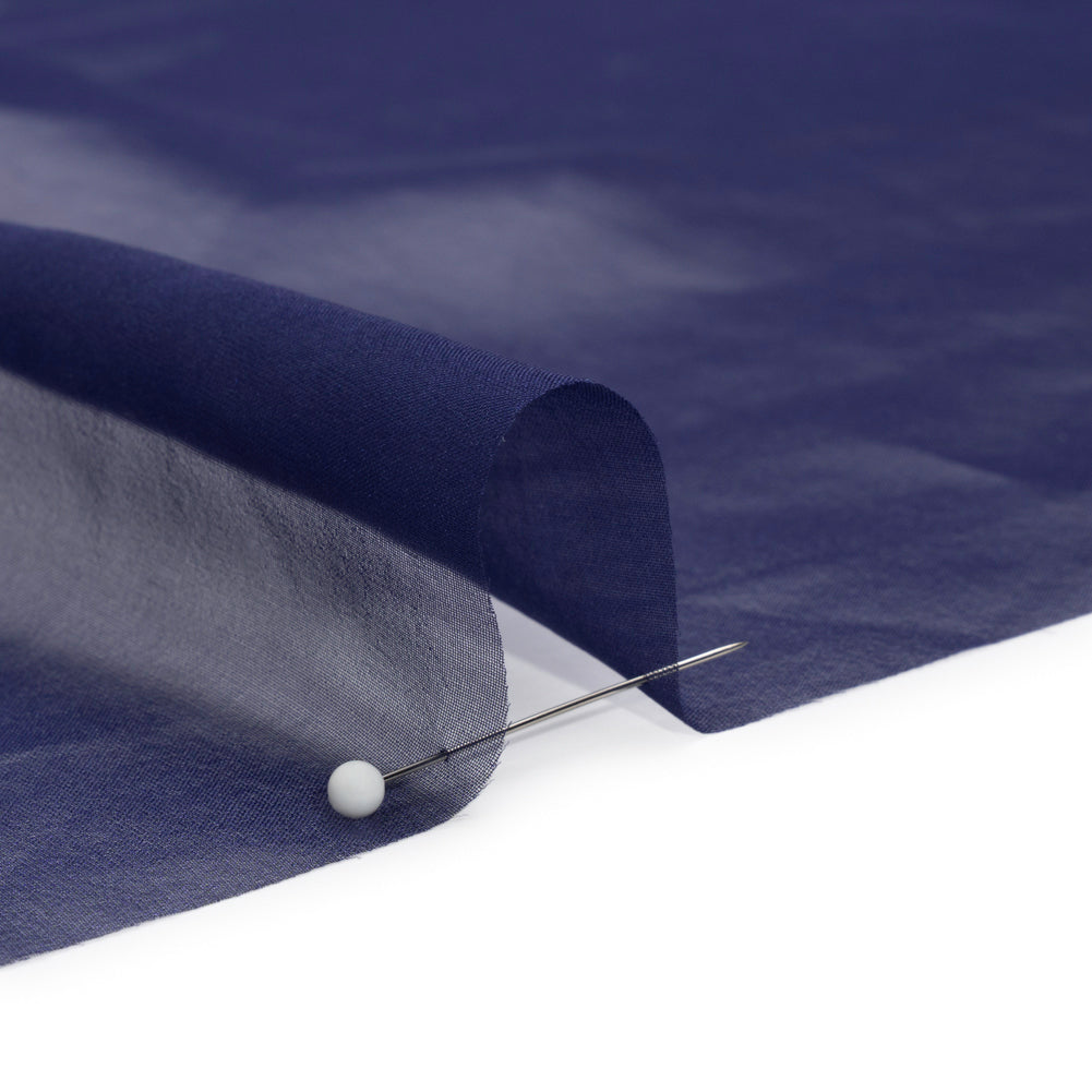 Chiffon-Like Silk Voile - Navy Iridescent - Adelaide Collection - Detail