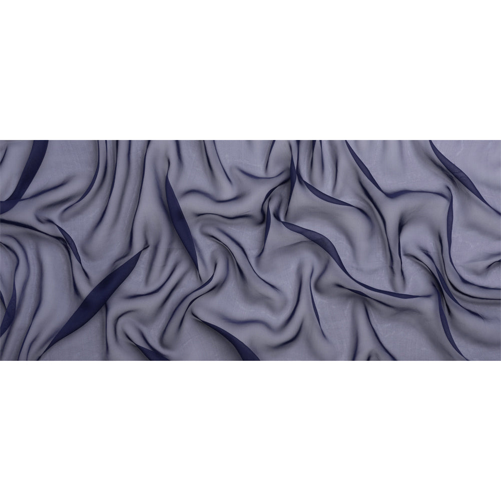 Chiffon-Like Silk Voile - Navy Iridescent - Adelaide Collection - Full