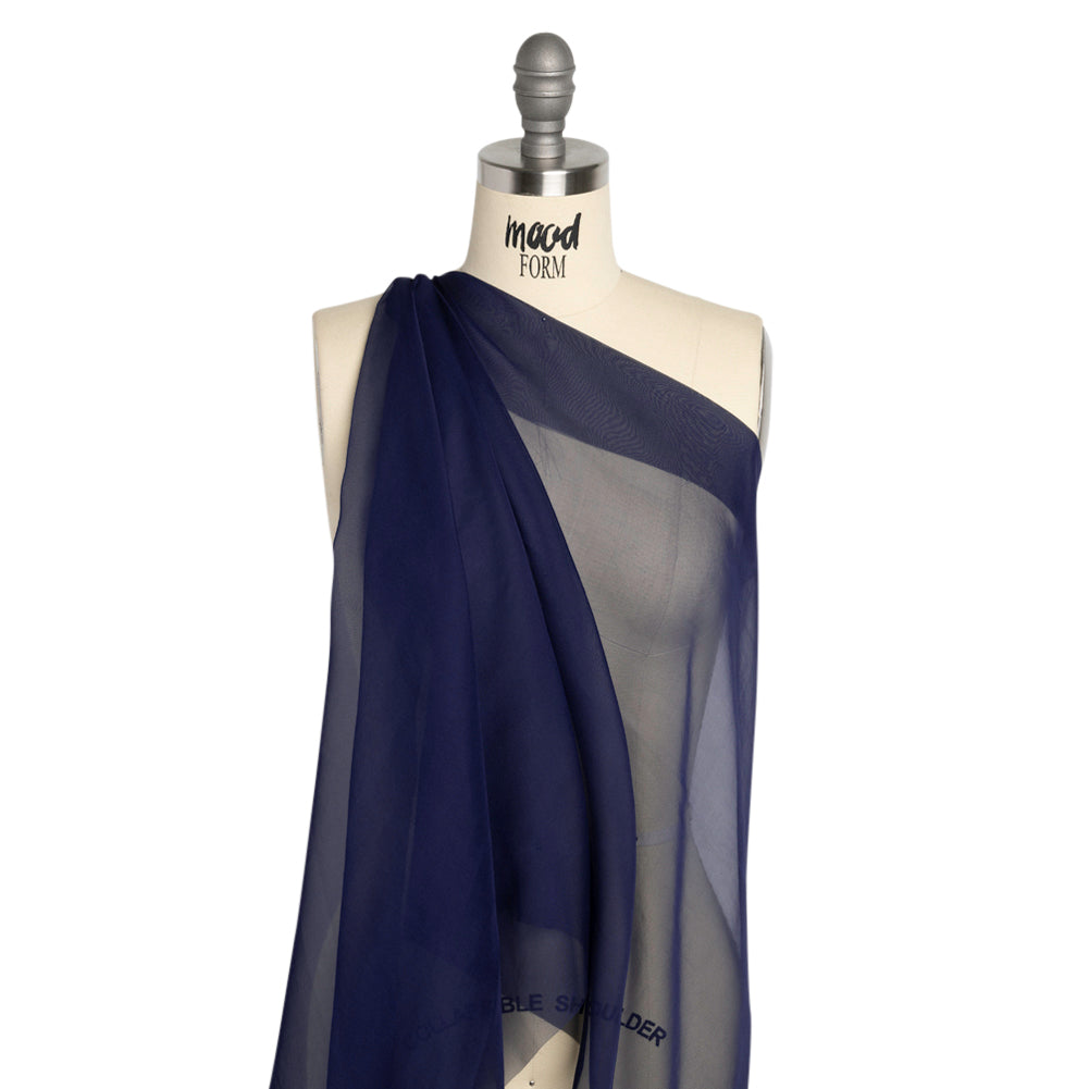 Chiffon-Like Silk Voile - Navy Iridescent - Adelaide Collection - Drape