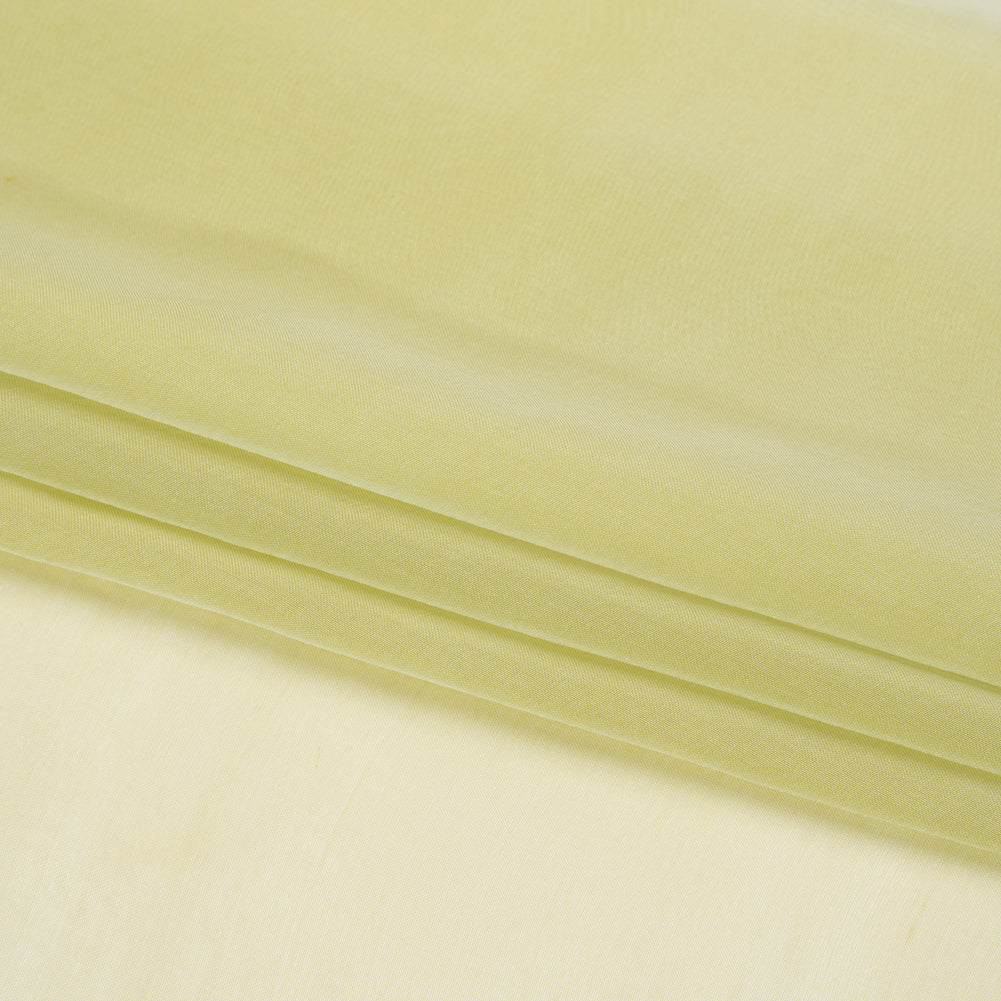 Adelaide Key Lime and White Iridescent Chiffon-Like Silk Voile - Folded