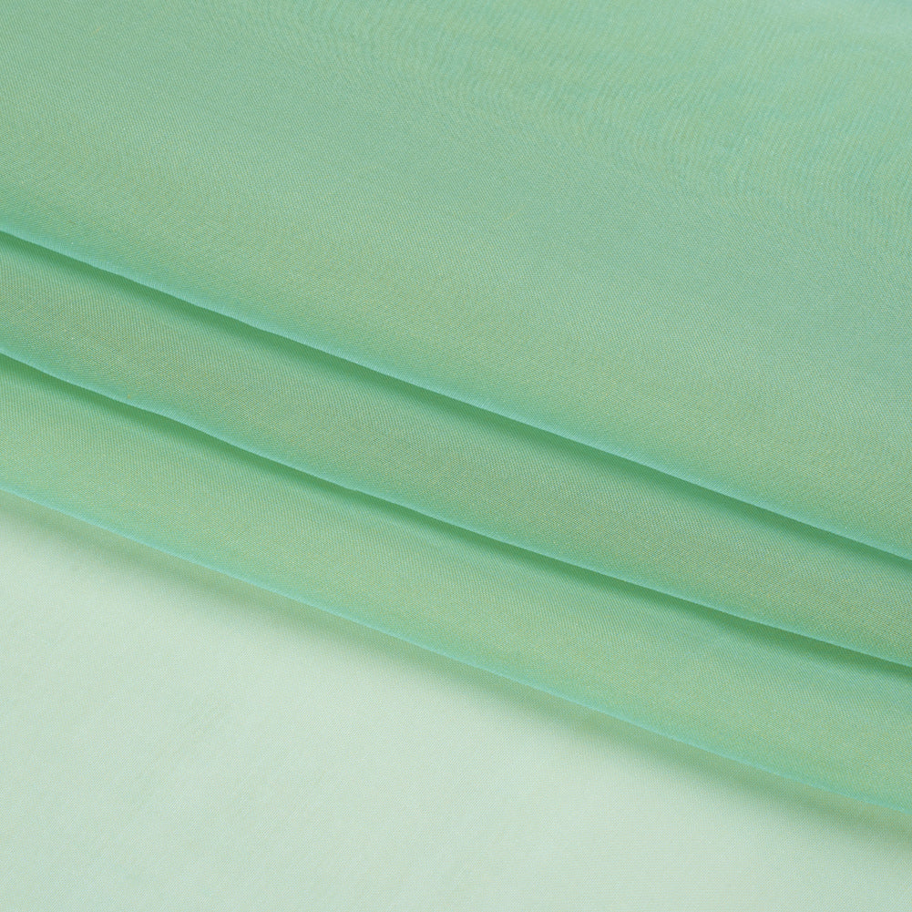 Chiffon-Like Silk Voile - Mint and Lime Iridescent - Adelaide Collection - Folded
