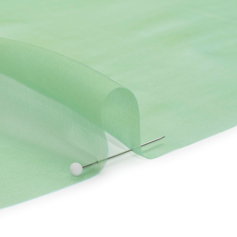 Chiffon-Like Silk Voile - Mint and Lime Iridescent - Adelaide Collection - Detail