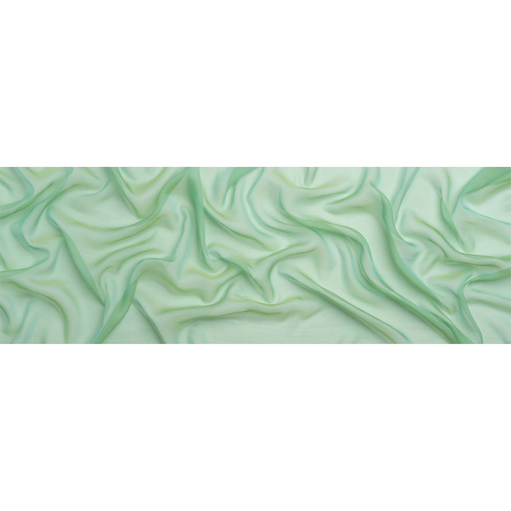 Chiffon-Like Silk Voile - Mint and Lime Iridescent - Adelaide Collection - Full