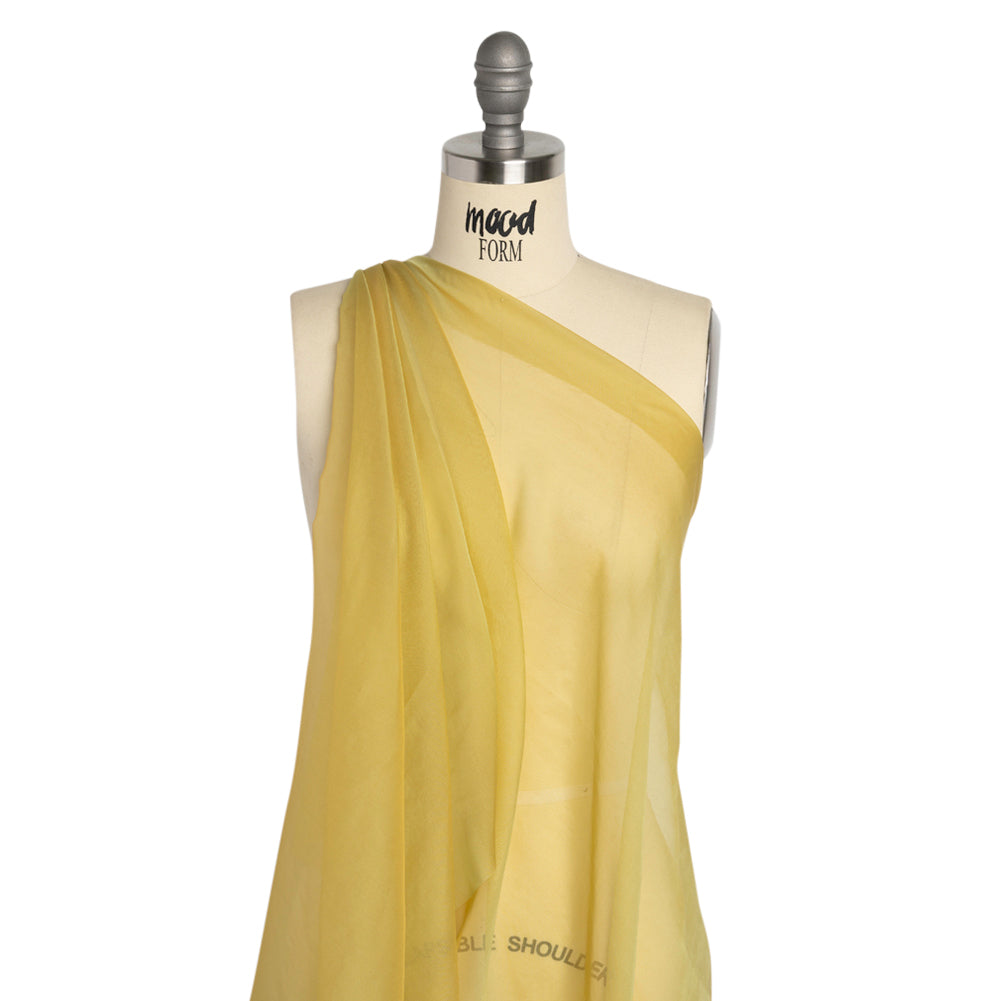 Chiffon-Like Silk Voile - Citron Iridescent - Adelaide Collection - Drape
