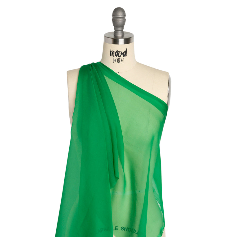 Chiffon-Like Silk Voile - Kelly Green - Adelaide Collection - Drape