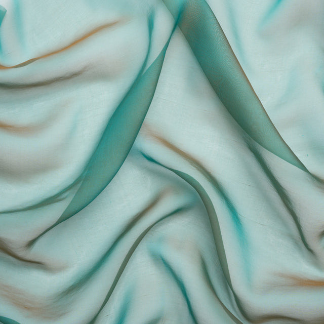 Chiffon-Like Silk Voile - Peacock and Brown Iridescent - Adelaide Collection