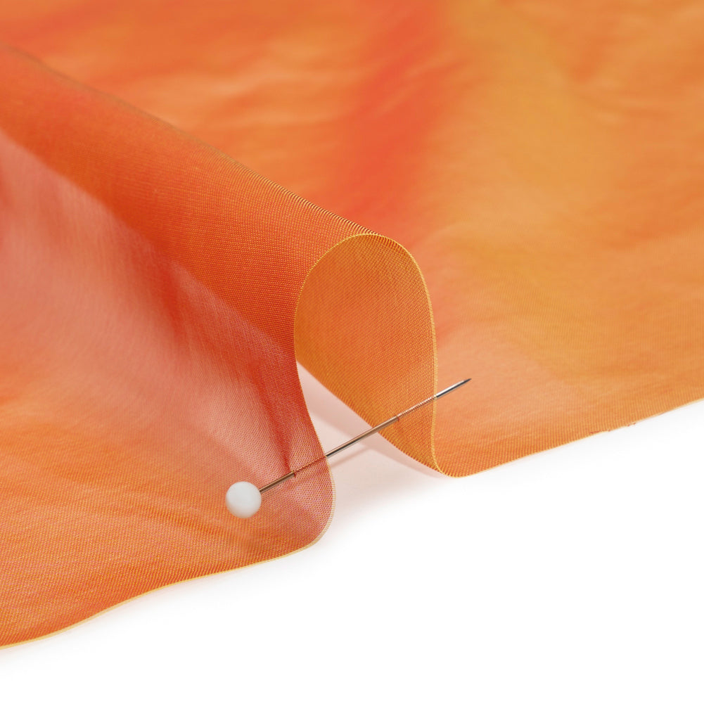Chiffon-Like Silk Voile - Flame Iridescent - Adelaide Collection - Detail
