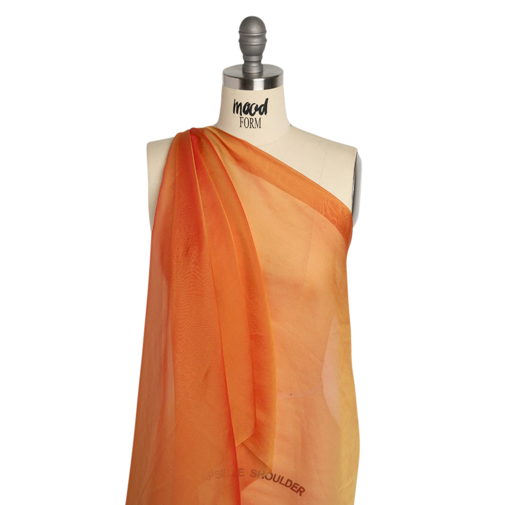 Chiffon-Like Silk Voile - Flame Iridescent - Adelaide Collection - Drape