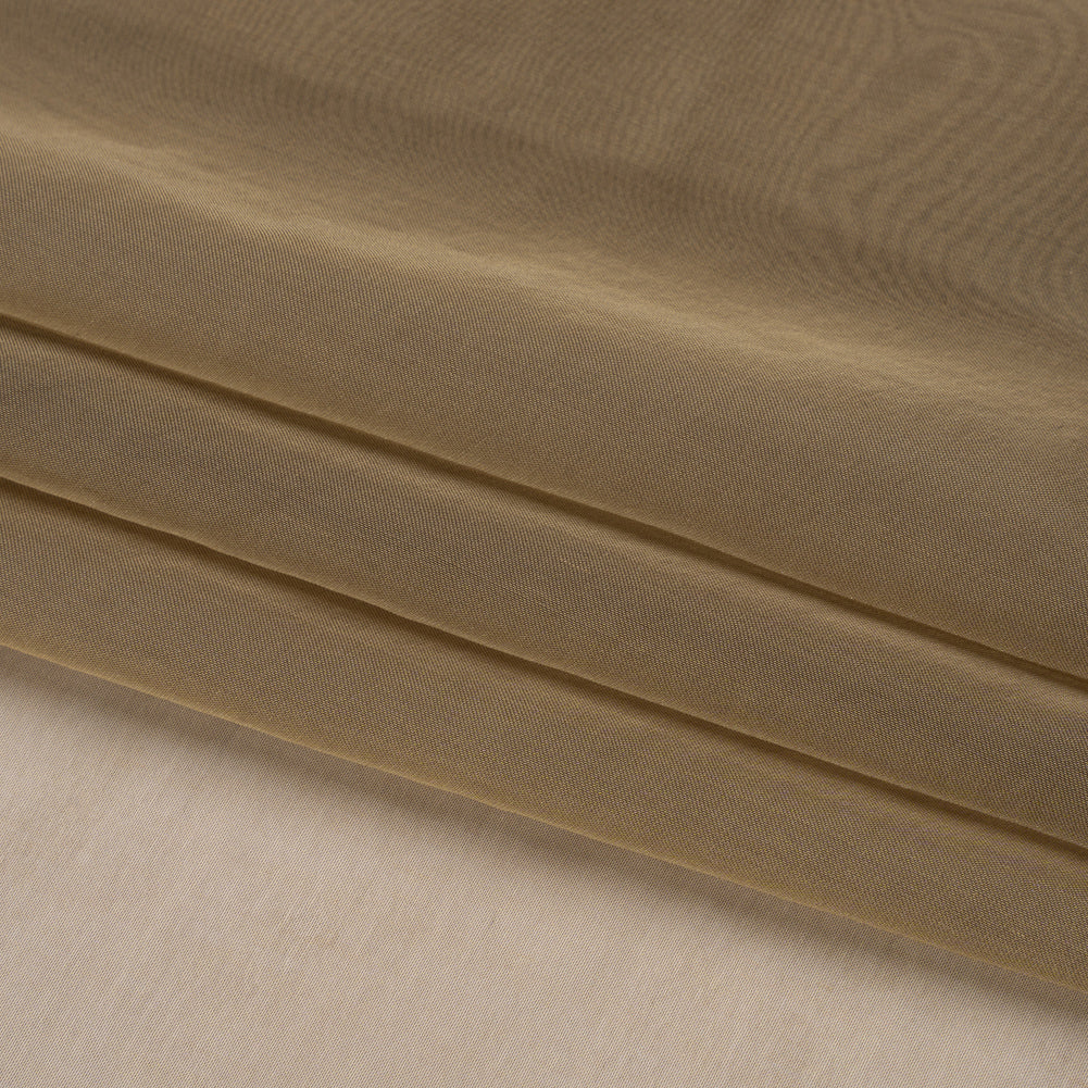 Chiffon-Like Silk Voile - Dark Khaki Iridescent - Adelaide Collection - Folded