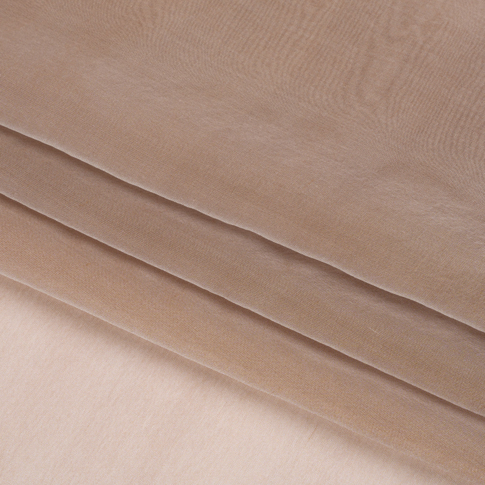 Chiffon-Like Silk Voile - Mink and Silver Iridescent - Adelaide Collection - Folded