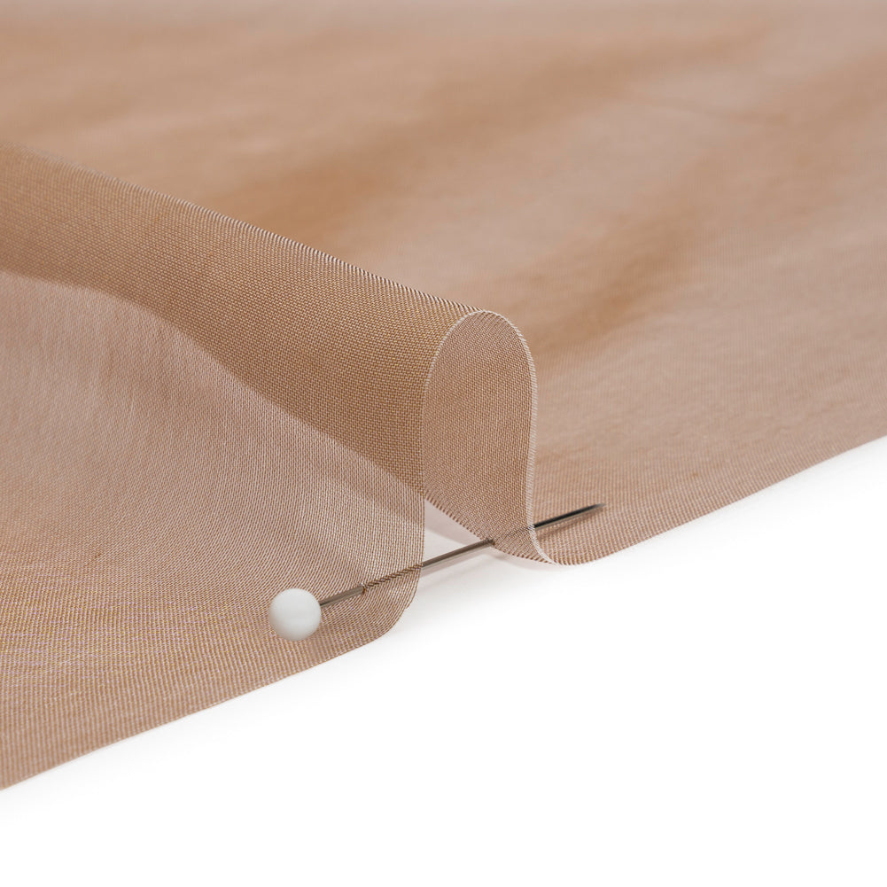 Chiffon-Like Silk Voile - Mink and Silver Iridescent - Adelaide Collection - Detail