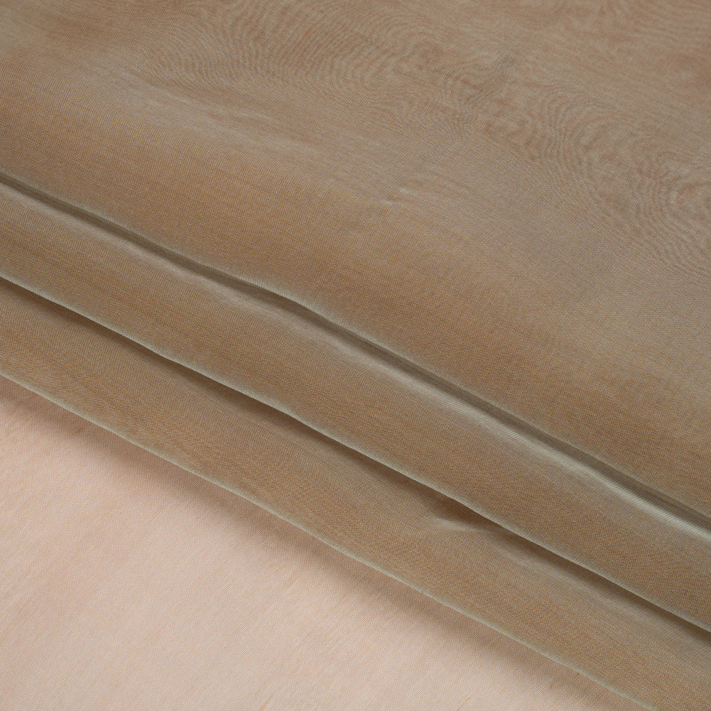 Chiffon-Like Silk Voile - Mocha Iridescent - Adelaide Collection - Folded