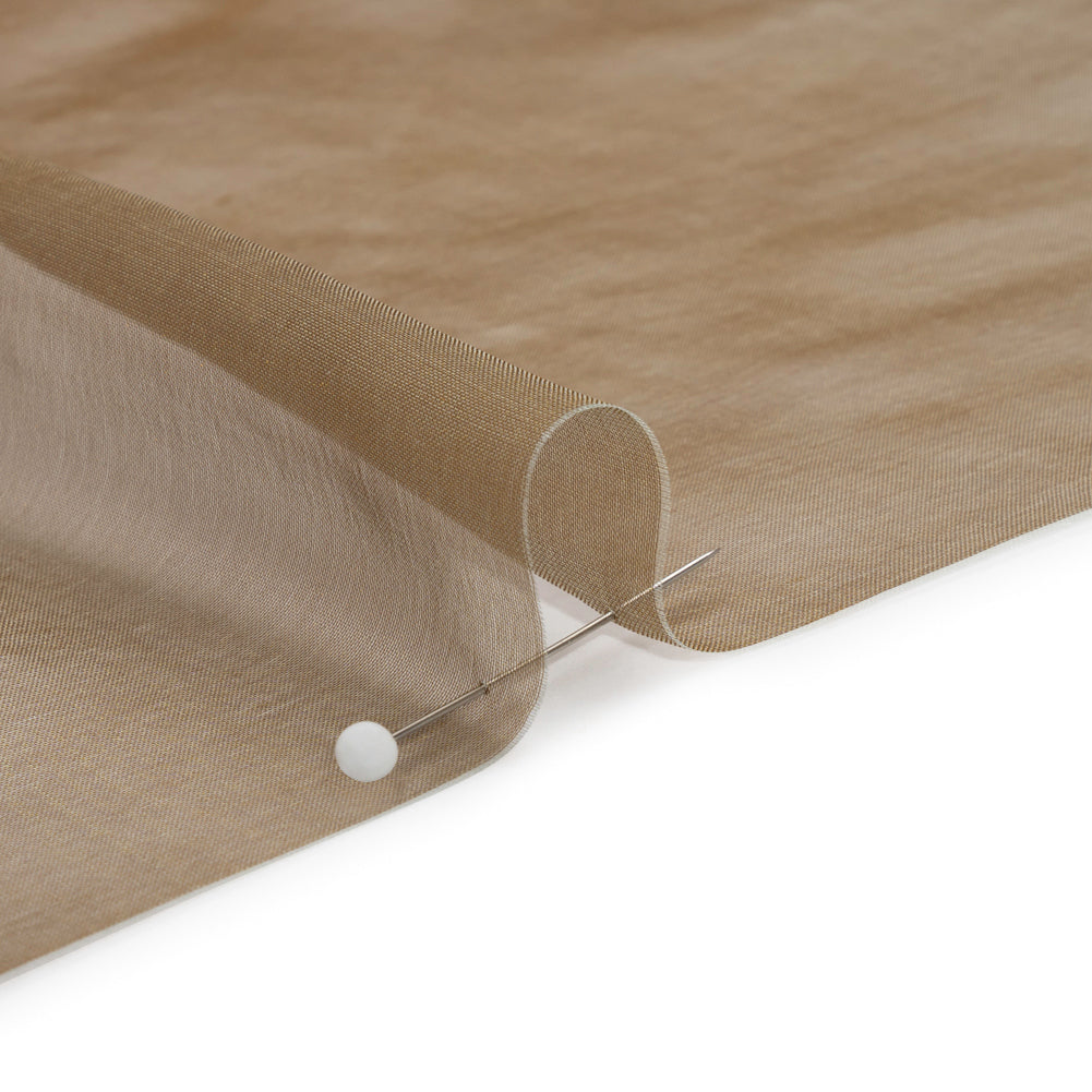 Chiffon-Like Silk Voile - Mocha Iridescent - Adelaide Collection - Detail