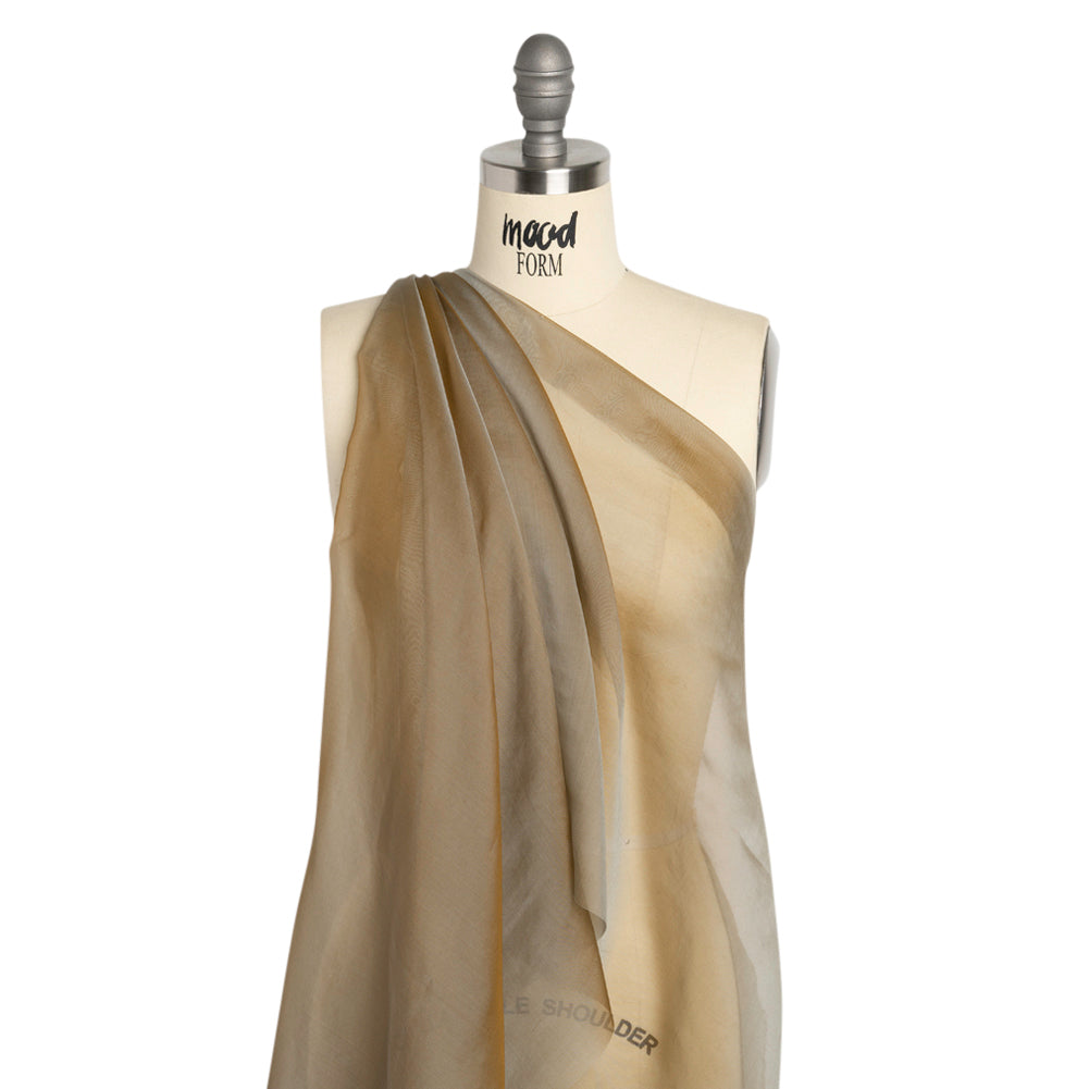 Chiffon-Like Silk Voile - Mocha Iridescent - Adelaide Collection - Drape