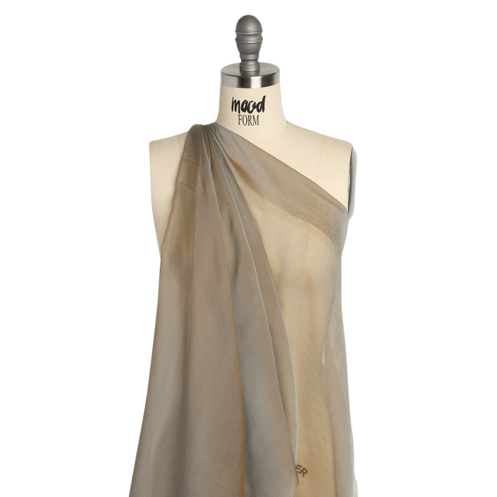 Chiffon-Like Silk Voile - Taupe Iridescent - Adelaide Collection - Drape