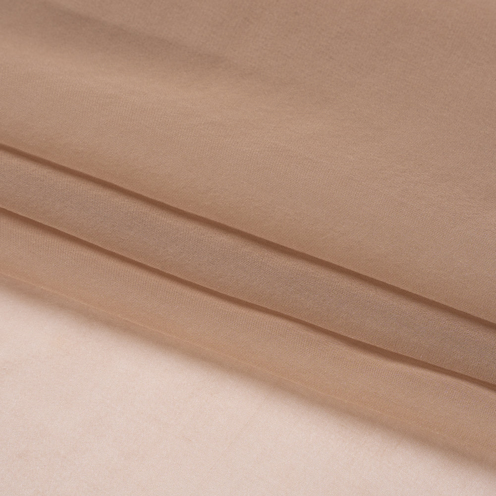 Chiffon-Like Silk Voile - Dark Beige Iridescent - Adelaide Collection - Folded