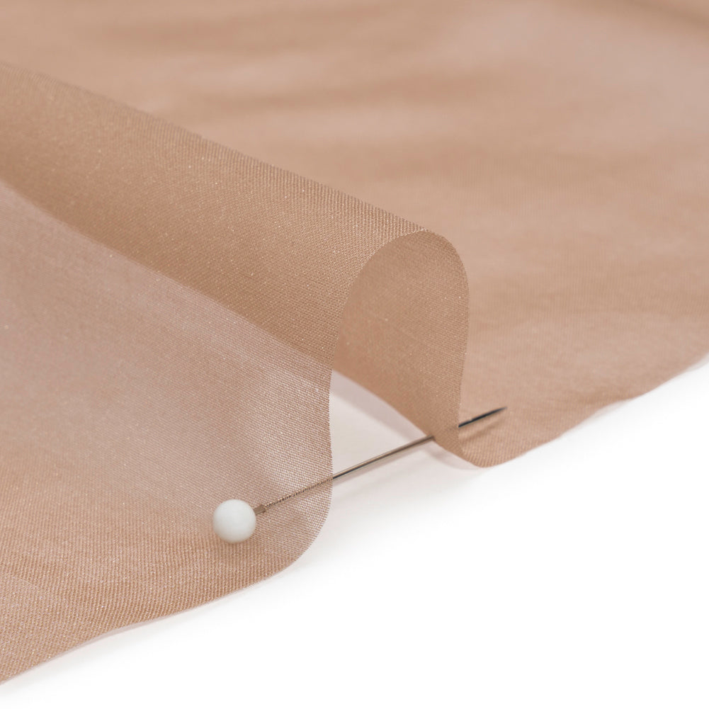 Chiffon-Like Silk Voile - Dark Beige Iridescent - Adelaide Collection - Detail