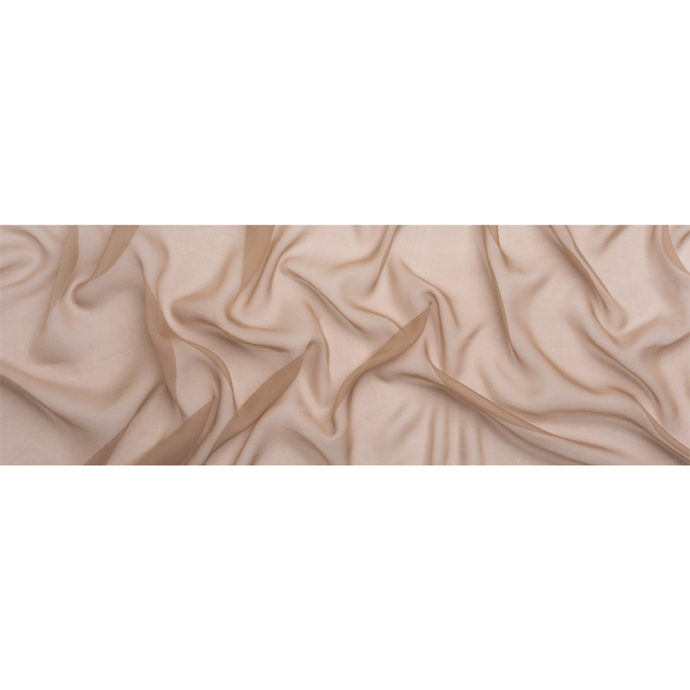 Chiffon-Like Silk Voile - Dark Beige Iridescent - Adelaide Collection - Full