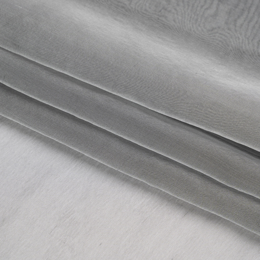 Chiffon-Like Silk Voile - Steel Iridescent - Adelaide Collection - Folded