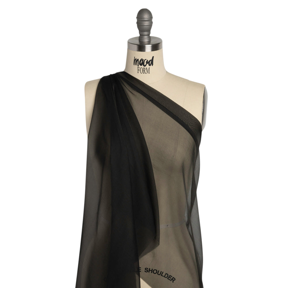 Chiffon-Like Silk Voile - Black - Adelaide Collection - Drape