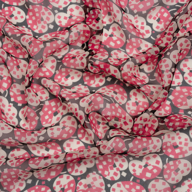 Pink, White and Black Sprinkled Treats Silk Chiffon