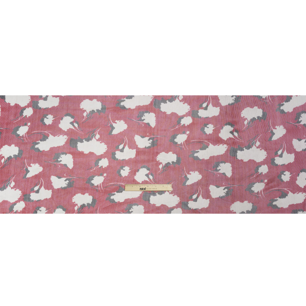 Floral Shadows Silk Tulle - Red, White and Black Drape