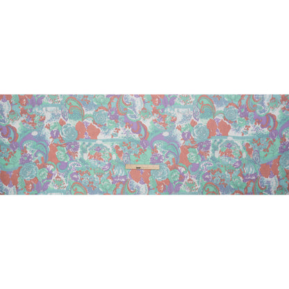 Mint, Purple and Turquoise Ornamental Gardens Crinkled Silk Chiffon Drape