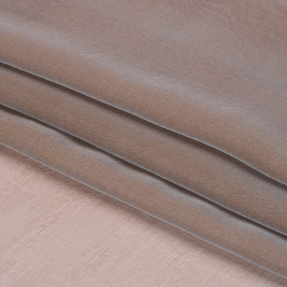 Copper and Bluish Silver Two-Tone Silk Chiffon Folded